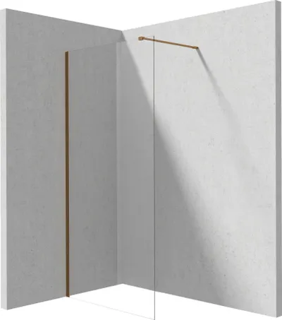 Mur dushi PRIZMA Walk-in 120 cm, xham i temperuar, transparent, kornizë ngjyrë bronzi - 1