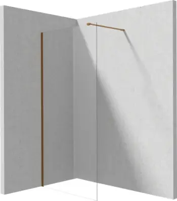 Mur dushi PRIZMA Walk-in 120 cm, xham i temperuar, transparent, kornizë ngjyrë bronzi