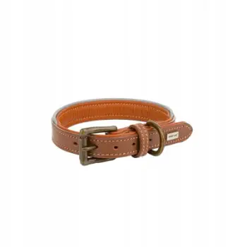 Qafore qeni Barry King Leather, S 33-40 cm, lëkurë natyrale, bezhë e errët
