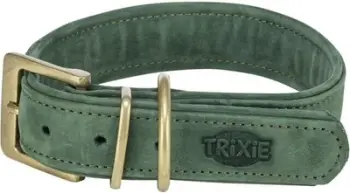 Qafore dhe litar për qen Trixie Pure, lëkurë, 27-34 cm, Sage