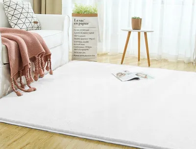 Tapet Strado Rug Rabbit, 140x190 cm, shaggy, i bardhë - 5