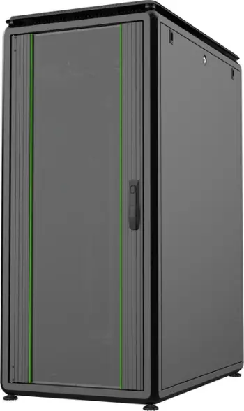 Kabinet rack free standing Lanview RDL26U61BL, 26U, derë xhami, i zi