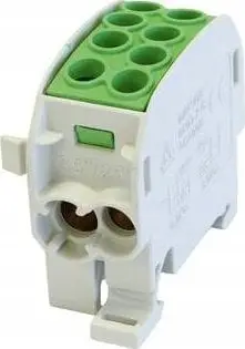 Bllok shpërndarës Simet SCB 35 Cu 81504005, 125A, 8 terminale, jeshile