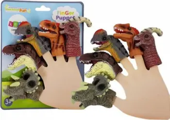Lodër kapëse gishti me dinosaurë, set 5 copë, shumëngjyrëshe
