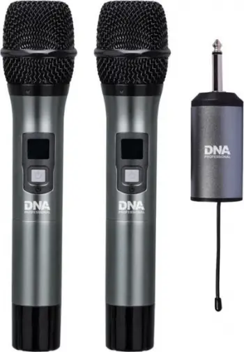 Mikrofon pa tela Dna Fu Dual, set me 2 mikrofona, wireless, i zi