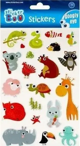 Stickerë dekorativë Sticker BOO Animals, kafshë, set 21 copë, shumëngjyrësh