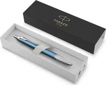 Stilolaps Parker IM Premium Ballpoint, Blue Grey, detaje kromi
