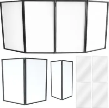 Panel DJ STAND4ME Partition Compact, strukturë metalike e palosshme, pëlhurë lycra e bardhë