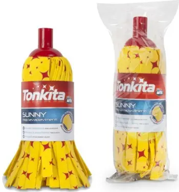 Mop dyshemeje Tonkita Sunny, mikrofibër, me dorezë, i verdhë