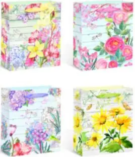 Qese dhurate W&amp;K Gift Bag KR 1282 L, kartoni, 30x40x20cm, dizajn me lule