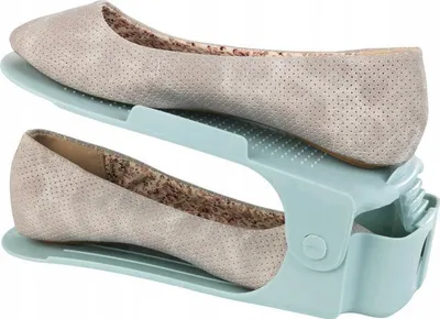 Mbajtëse këpucësh WENKO Shoe Stacker, set 8 copë, i rregullueshëm në lartësi, jeshile pastel - 4