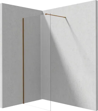 Mur xhami dushi PRIZMA Walk in, 80 cm, xham i tejdukshëm, profile ngjyrë bronzi - 1