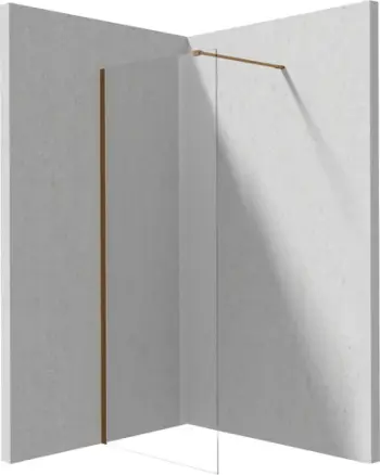 Mur dushi Deante Prizma Walk In, 70 cm, xham i pastër, bronz i furçuar