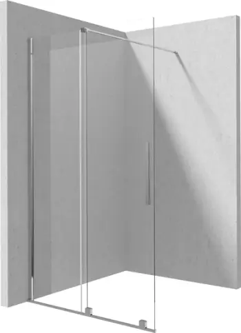 Kabinë dushi Deante Walk-in Wall 90 Sliding, xham 8mm, 195cm, krom