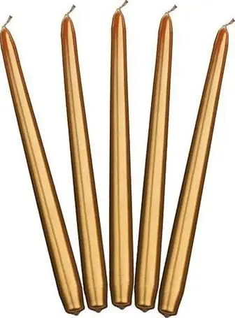 Qirinj të hollë metalikë, 24cm, set 10 copë, ngjyrë ari