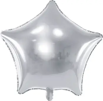 Balonë folie në formë ylli, 48 cm, argjendtë
