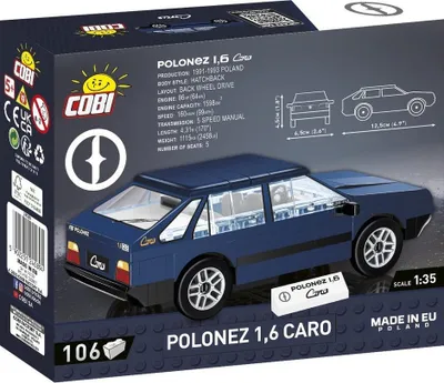 Set ndërtimi Cobi Youngtimer Collection Polonez 1.6 Caro 24589, model klasik, për koleksionistë, shumëngjyrësh - 3