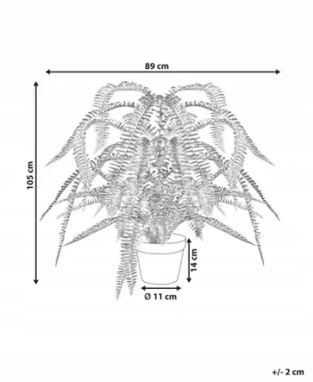 Bimë artificiale Beliani Fern Leaf, 105 cm, jeshile
