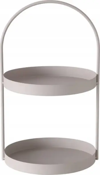 Stendë dekorative Boltze Joko, metal, 2 nivele, 44 x 27 cm, gri mat