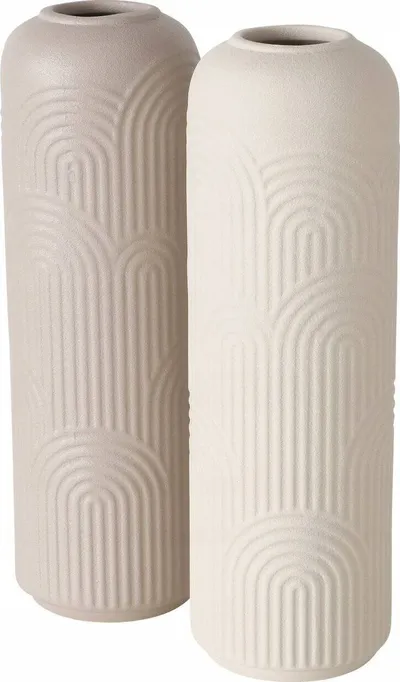 Vazo qeramike Boltze ALIETTE, 25 cm, përfundim mat, bezhë - 5