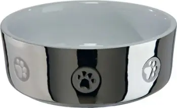 Enë qeramike për qen Trixie, 1.5L, 19 cm, argjendtë