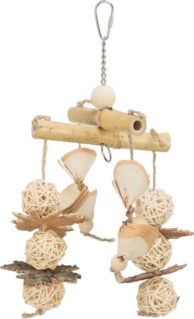 Lodër natyrale për zogj Trixie Bamboo, bambu ratan dru, 31 cm, ngjyrë natyrale - 1
