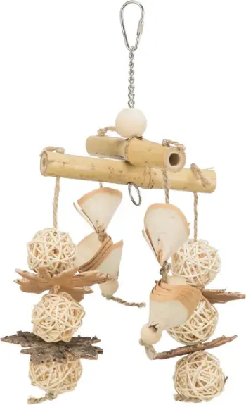 Lodër natyrale për zogj Trixie Bamboo, bambu ratan dru, 31 cm, ngjyrë natyrale