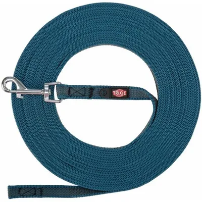 Litar qeni Trixie Drag Line, 5 m, gome kundër rrëshqitjes, blu petrol S/M - 1