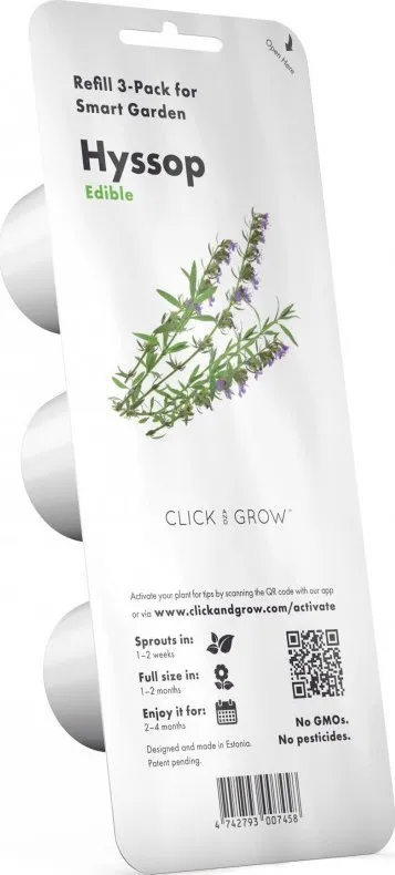 Mbushje kopshti inteligjent Click and Grow Hyssop, 3 pods, për Smart Garden, e bardhë - 2