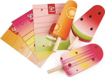 Set lodrash akullore Hape Popsicles, 6 copë, shumëngjyrëshe - 1