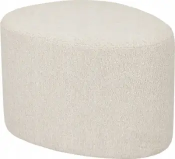 Puf Atmosphera Galet Bouclé Estria, 47x38cm, material poliestër, fildish