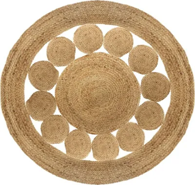 Tapet rrumbullak Atmosphera Round Lace, jute, 120 cm, bezhë - 1