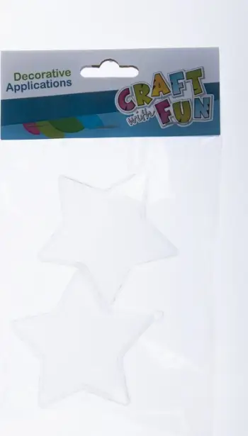 Set dekorativ Craft with Fun Decorative Plastic Star 463827, 7.5cm, 2 copë, shumëngjyrësh