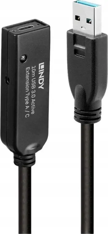 Kabllo zgjatuese USB 3.0 Lindy, 10m, Type A në USB C, e zezë