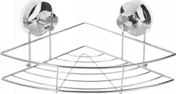 Raft këndor banjoje 5five Simple Smart, me kupa thithëse, çelik kromi, argjendtë