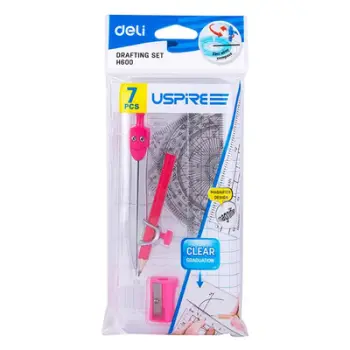 Set mjetesh shkollore 7/1, blu dhe rozë. DELI