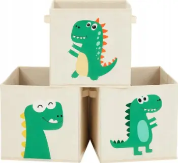 Set kuti ruajtjeje RFB704W03, 3 copë, motiv dinosaurë, bezhë