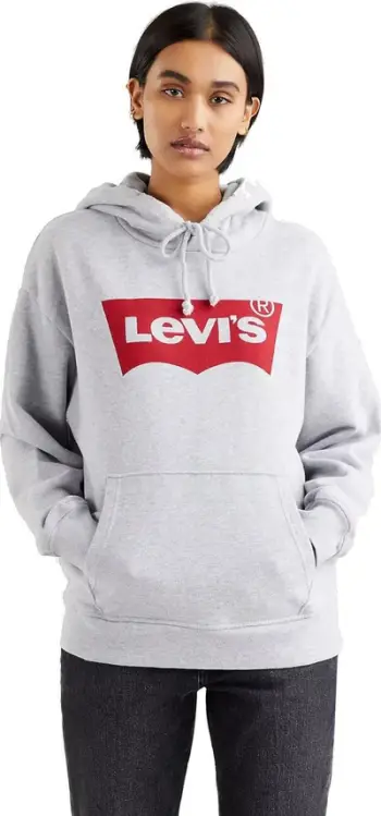 Bluzë me kapuç Levi's Graphic Standard W 184870020, pambuk, për femra, gri