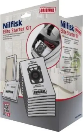 Set aksesorësh Nilfisk Elite Starter Kit, qese pluhuri, filtra zëvendësues, gri