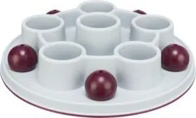 Lodër interaktive për mace Trixie Cat Activity Pentagon, plastikë, rrethore, gri me vishnje - 2