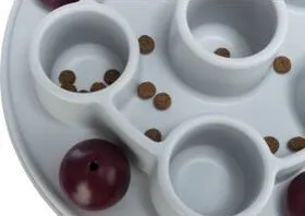 Lodër interaktive për mace Trixie Cat Activity Pentagon, plastikë, rrethore, gri me vishnje - 5