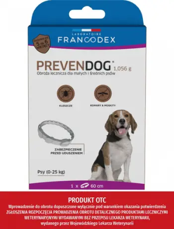 Qafore antiparazitare Francodex Prevengod, 60 cm, për qen deri 25 kg