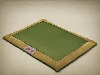 Shtrat qeni Hobbydog Mat Sofa, L 90x70 cm, Oxford rezistent, jeshile me bezhë