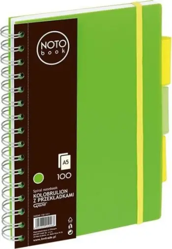 Fletore spirale Grand Coil Notebook A5, 100 fletë, vija katrore, jeshile