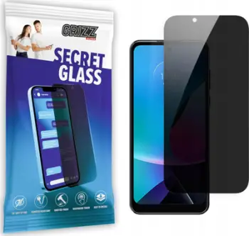 Mbrojtës ekrani Grizz SecretGlass për Motorola Moto G Play 2023, xham hibrid, privatësi, transparent