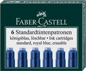 Patrona boje Faber Castell 185506 Standard, 6 copë, ngjyrë blu royal