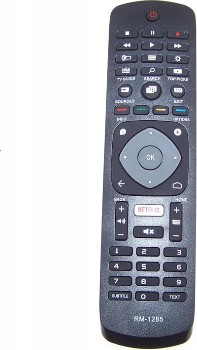 Telekomandë universale Huayu RM L1285, për Philips Smart TV, buton Netflix, e zezë - 1