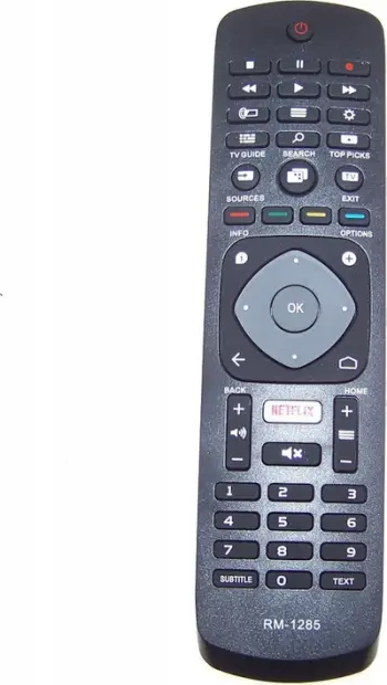 Telekomandë universale Huayu RM L1285, për Philips Smart TV, buton Netflix, e zezë