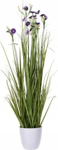 Lule artificiale dekorative Field Flowers, 95 cm, vazo 16.5 cm, e bardhë