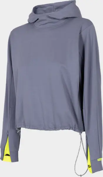 Bluzë sport 4F Warm Top, me kapuç, për femra, gri